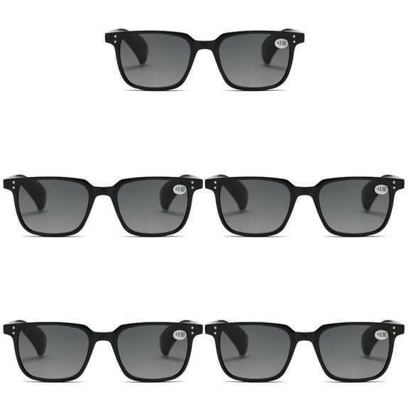 5 Pairs Mens Womens Unisex Reading Sunglasses Magnified Full Tinted Lens Sun Readers +0.75