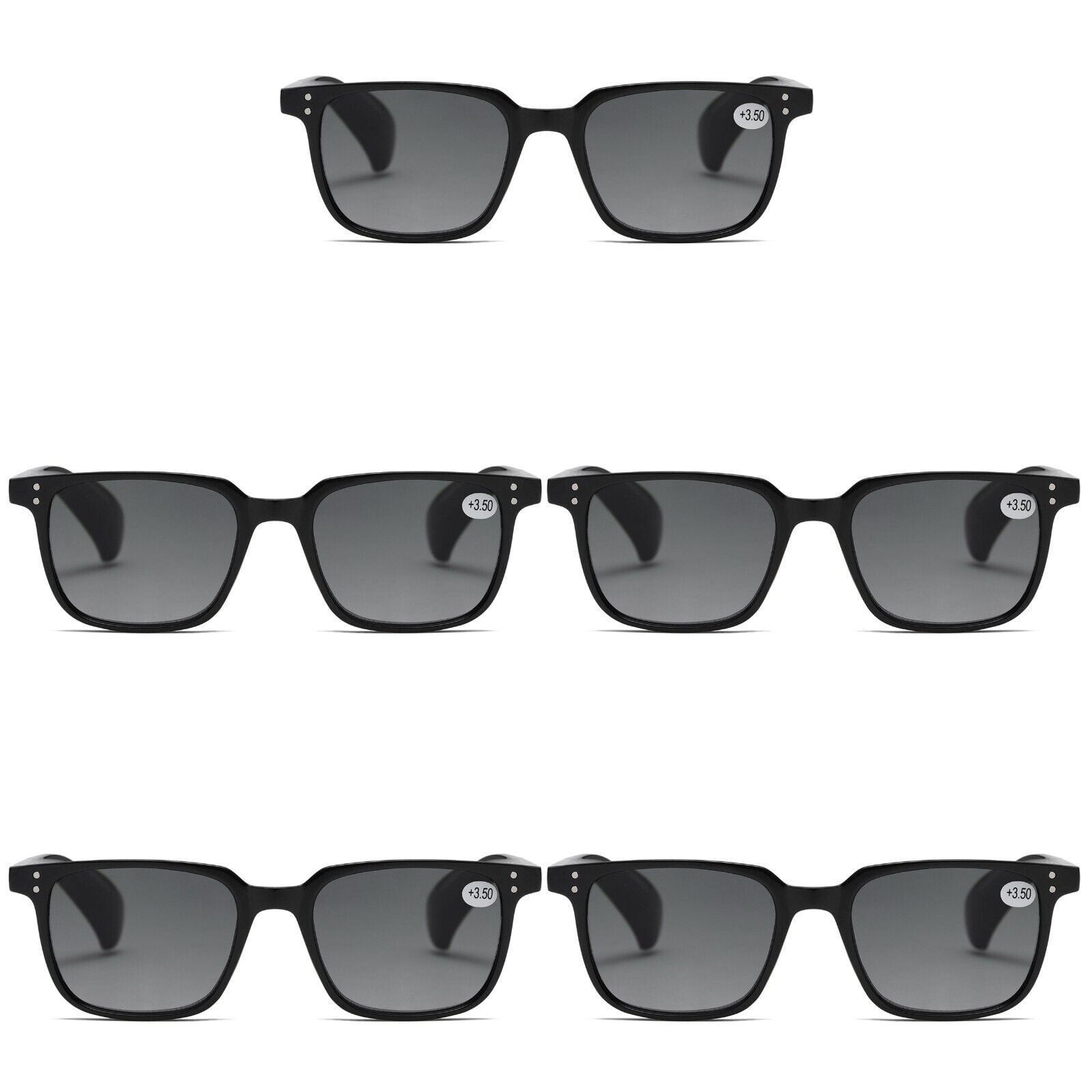 5 pairs mens womens unisex reading sunglasses magnified full tinted