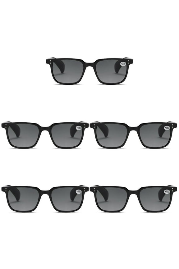 5 Pairs Mens Womens Unisex Reading Sunglasses Magnified Full Tinted Lens Sun Readers +2.50