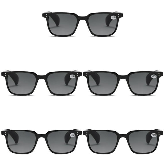 5 Pairs Mens Womens Unisex Reading Sunglasses Magnified Full Tinted Lens Sun Readers +4.00