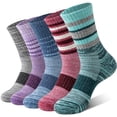thumbnail image 1 of 5 Pairs Merino Wool Hiking Socks Warm Thermal Winter Cozy Cushioned Moisture Wicking Socks for Women & Men, 1 of 6