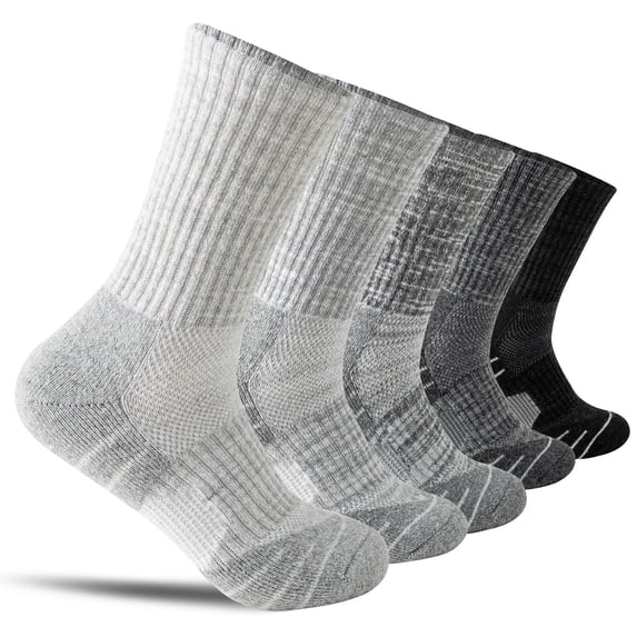 5 Pairs Merino Wool Hiking Socks Warm Thermal Winter Cozy Cushioned Moisture Wicking Socks for Women & Men