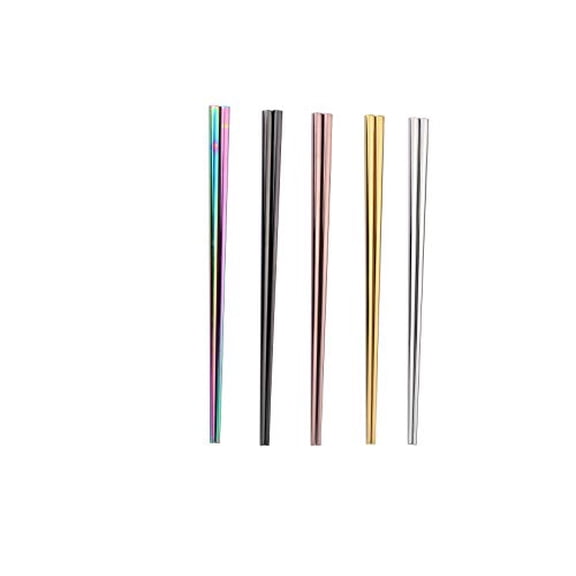 5 Pairs Metal Chopsticks Reusable Dishwasher Safe 304 Stainless Steel Chopsticks Set 8.8 Inch Chopstick Stainless Steel for Sushi Noodles Kitchen Dining