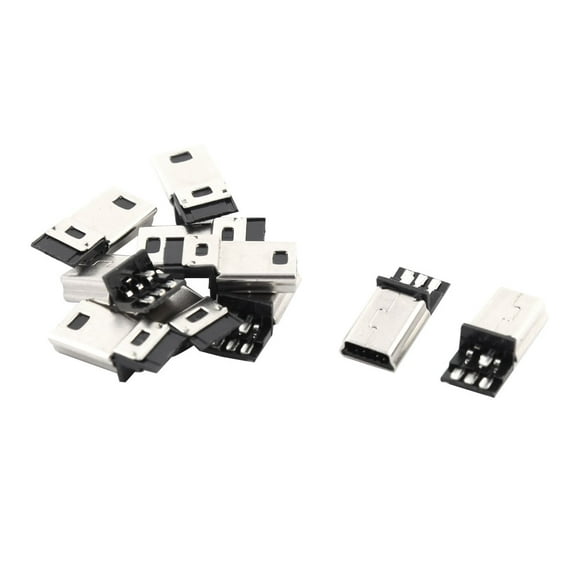 5 Pairs Mini USB 5 Pin B Male Connector Replacement Port Solder Plug Repair Part