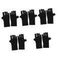 thumbnail image 1 of 5 Pairs Nail Gloves Fingerless Gloves Nails Gel UV Nail Gloves Manicure UV Gloves Fingerless UV Gloves Nail Lamp Gloves UV Gloves for Nails Gloves for Manicure Miss Black, 1 of 5