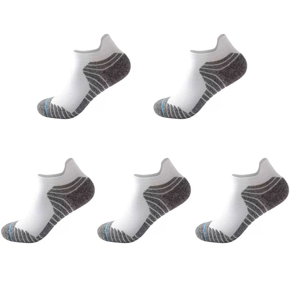 5 Pairs No Show Ankle Socks, Thick Cushion Breathable Support Socks for Men & Women