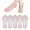 thumbnail image 1 of 5 Pairs No Show Socks, Size 5-8, Low Cut Non Slip Hidden Invisible Flats Boat Socks, 1 of 9