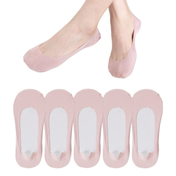 5 Pairs No Show Socks, Size 5-8, Low Cut Non Slip Hidden Invisible Flats Boat Socks