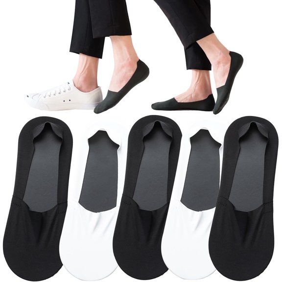 5 Pairs No Show Socks Size 9-12 for Men, Invisible Ice Silk Breathable Socks