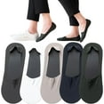 thumbnail image 1 of 5 Pairs No Show Socks Size 9-12 for Men, Invisible Ice Silk Breathable Socks, 1 of 5
