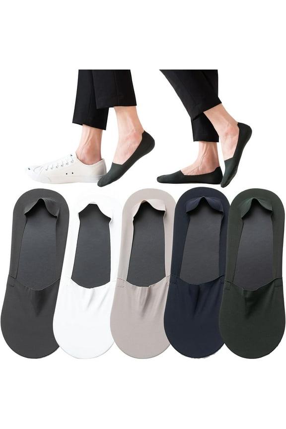 5 Pairs No Show Socks Size 9-12 for Men, Invisible Ice Silk Breathable Socks