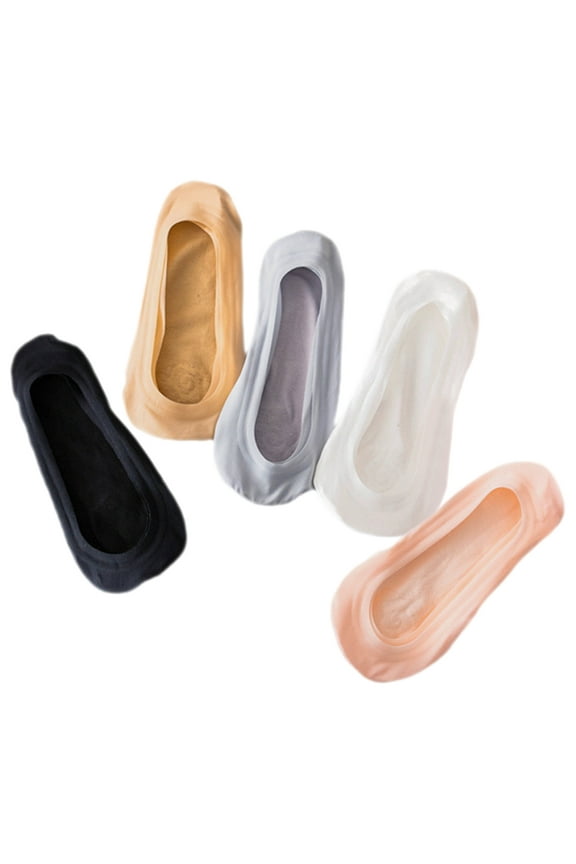 5 Pairs Non-marking Socks Grey Lightweight for Women Women's Womens Casual Miss Cotton