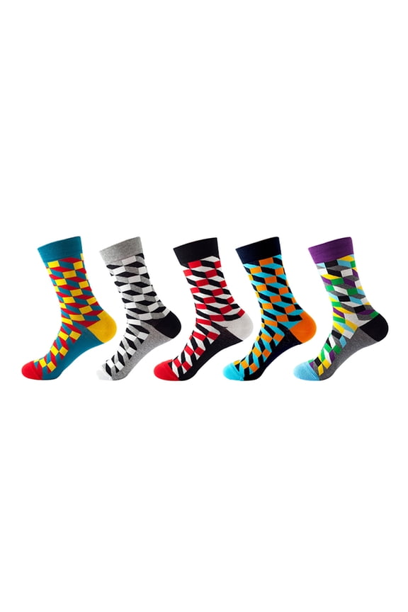 5 Pairs Novelty Print for Women Long Funky Cute Design Casual Comfortable Idea Casual Sports Running