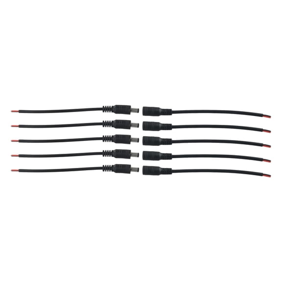5 Pairs Of Dc Power Cord 5.5*2.1 Led Male And Female Cable Connector 1Pin YIWEI