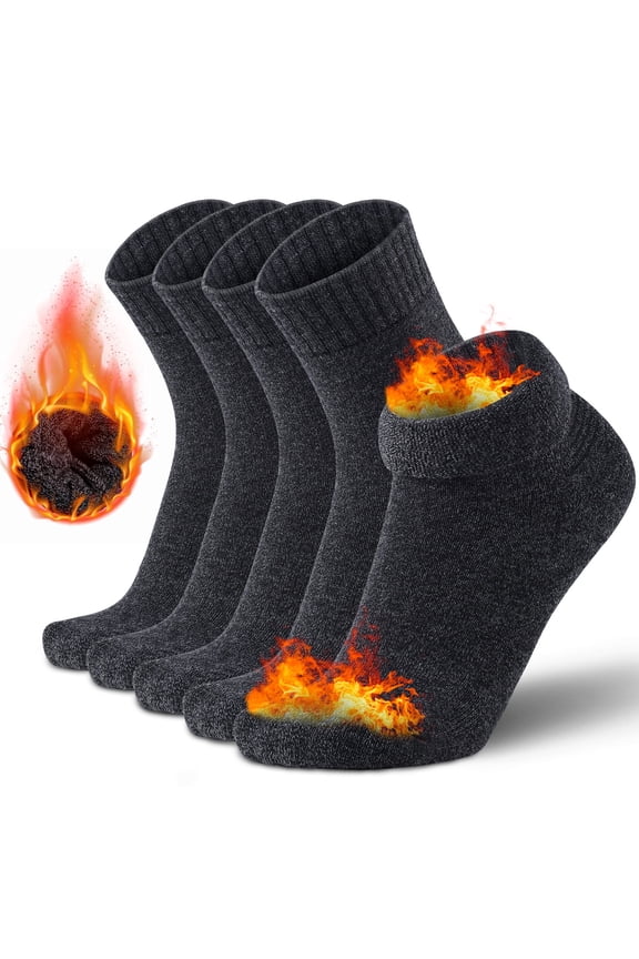 5 Pairs Of Men's Warm Winter Socks, Casual Comfortable Home Sleep Socks, Winter Gifts For Men, Thick Over-the-calf Socks, Quarter Socks