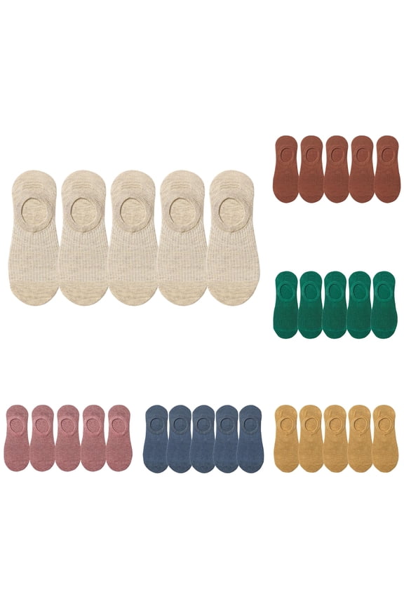 5 Pairs Of Trainer Socks for Men and Women with Non Silicone Solid Socks Boat Socks Scarf Holders for Closet