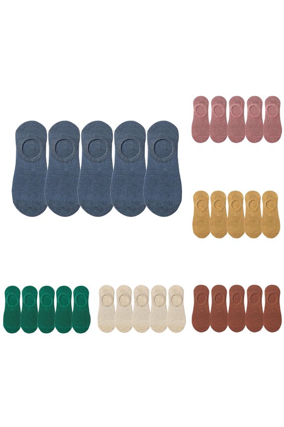 5 Pairs Of Trainer Socks for Men and Women with Non Silicone Solid Socks Boat Socks Scarf Holders for Closet