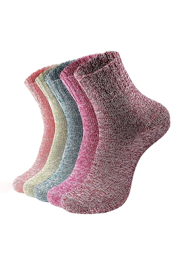 New 5 Pairs Of Women'S Winter Socks, Thick, Soft, Warm, Knitted, Casual Socks, Christmas Gift, Hiking, Skiing, Outdoor Socks