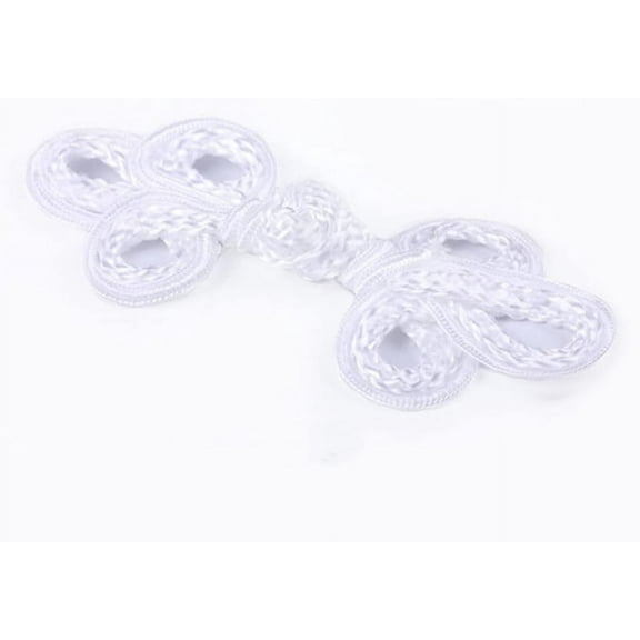 5 Pairs/Pack Chinese Knots Frog Buttons Closure Sewing Buttons Fastener for DIY Sewing (05 White)