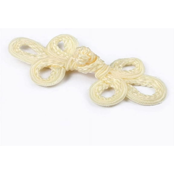 5 Pairs/Pack Chinese Knots Frog Buttons Closure Sewing Buttons Fastener for DIY Sewing (08 Beige)