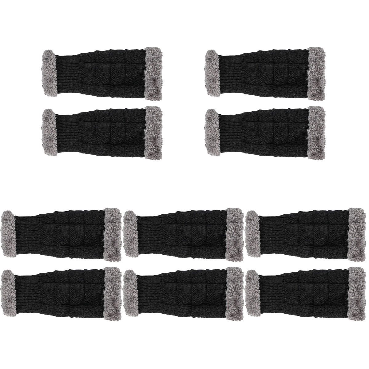 Knitted Sunflower Warm Half Finger Wool Gloves