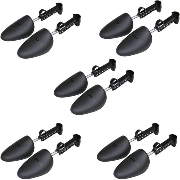 5 Pairs Practical Adjustable Length Men Shoe Tree Shoe Stretcher Boot Holder Shaper Support (Black Color)