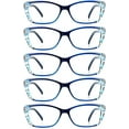 thumbnail image 1 of 5 Pairs Reading Glasses, Blue Light Blocking Glasses, Computer Reading Glasses for Women and Men, Fashion Rectangle Eyewear Frame(5 Blue, +1.50 Magnification), 1 of 6