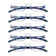 thumbnail image 1 of 5 Pairs Reading Glasses, Blue Light Blocking Glasses, Computer Reading Glasses for Women and Men, Fashion Square Eyewear Frame (Blue Floral,+4.00 Magnification), 1 of 6