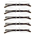 thumbnail image 1 of 5 Pairs Reading Glasses, Blue Light Blocking Glasses, Computer Reading Glasses for Women and Men, Fashion Square Eyewear Frame (Brown,+3.25 Magnification), 1 of 5