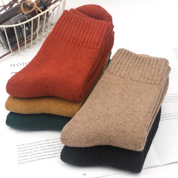 5 Pairs Retro Cute Middle Socks Tube Crew Socks for Women，Christmas Holiday Winter Gifts，Style 8