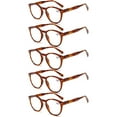 thumbnail image 1 of 5 Pairs of Retro Round Blue Light Blocking Reading Glasses 3.50,HD Trendy Classic Tortoiseshell Presbyopic Glasses, Spring Hinge Readers +3.50 for Women and Men, 1 of 6