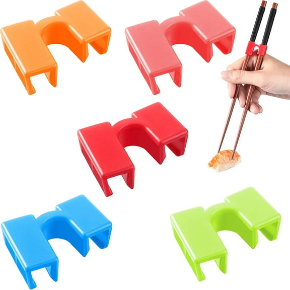 5 Pairs Reusable Chopstick Helpers Practice Chinese Chop Stick Training Chopsticks for Many Age, Adult, Beginner, Trainers or Learner (Multi Color)