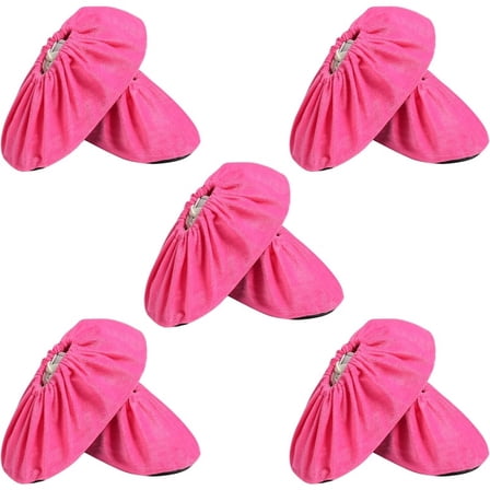 5 Pairs Reusable Shoe Covers, Non Slip Shoe Protectors Covers, Universal Soft Washable Thickened Foot Boot Shoe Covers for Indoors Home Laboratory (Navy blue)