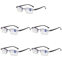 5 Pairs Rimless Blue Light Blocking Reading Glasses Diamond Cut Edge Readers for Men  1.00