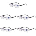 thumbnail image 1 of 5 Pairs Rimless Blue Light Blocking Reading Glasses Diamond Cut Edge Readers for Men +2.00, 1 of 6