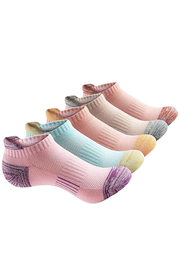 5 Pairs Running Socks for Women Men Breathable Sports Trainer Sock Short Athletic Socks