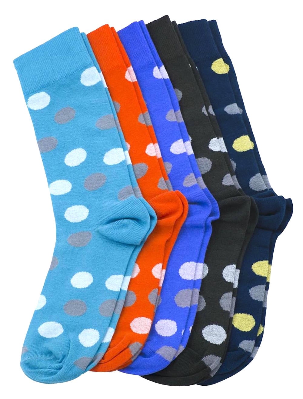 5 Pairs Scott Allan Mens Crew Dress Socks ful Crazy Mens Polka Dot
