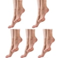 thumbnail image 1 of 5 Pairs Silk Super Thin Sheer Ankle High Socks for Women Nonslip Elastic Top Stretch Breathable Nylon Stockings Gift, 1 of 8