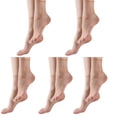 thumbnail image 1 of 5 Pairs Silk Super Thin Sheer Ankle High Socks for Women Nonslip Elastic Top Stretch Breathable Nylon Stockings Gift, 1 of 8