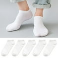 thumbnail image 1 of 5 Pairs Simple Unisex Ankle Socks Women Men Low Cut Short Socks Anti-slid Athletic Running Casual Invisible Liner Socks, 1 of 7