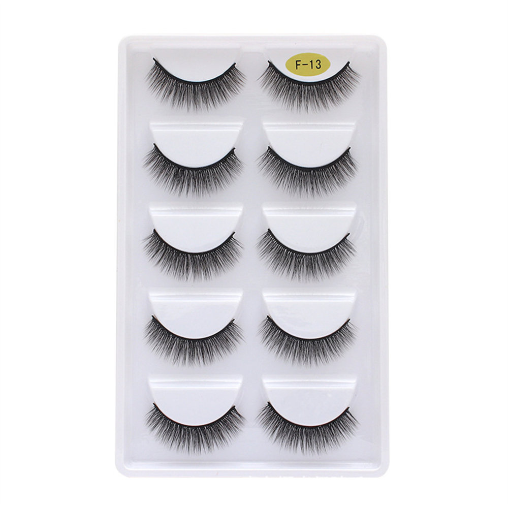 5 Pairs Simulation False Eyelashes Soft Non Irritation Fluffy Lashes Eyes for Daily Working Nude