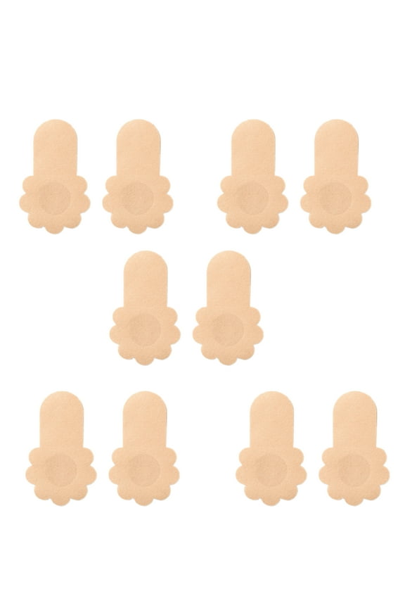 5 Pairs Single Uses Breast Lifting Tape Breathable Nonwoven Fabric Adhesive Nipple Covers Pasties Push Up Nipple Petals