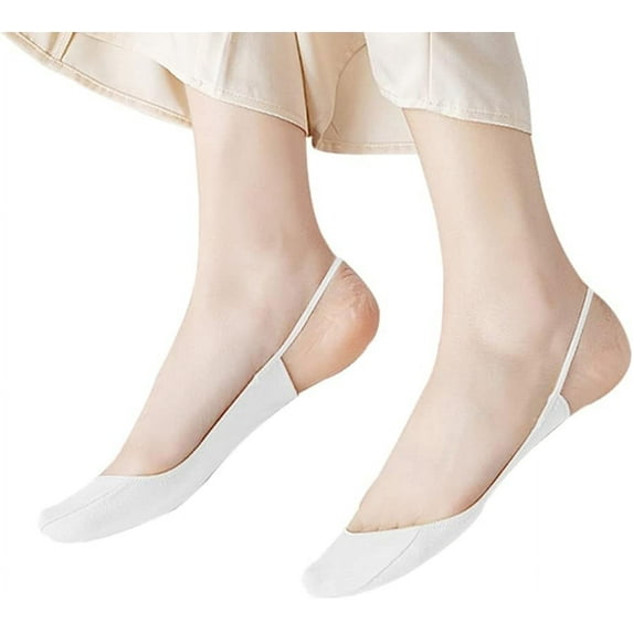 5 Pairs Sling Liner Socks, Women'S Ultra Low Cut No Show Half Liner Socks With Slingback