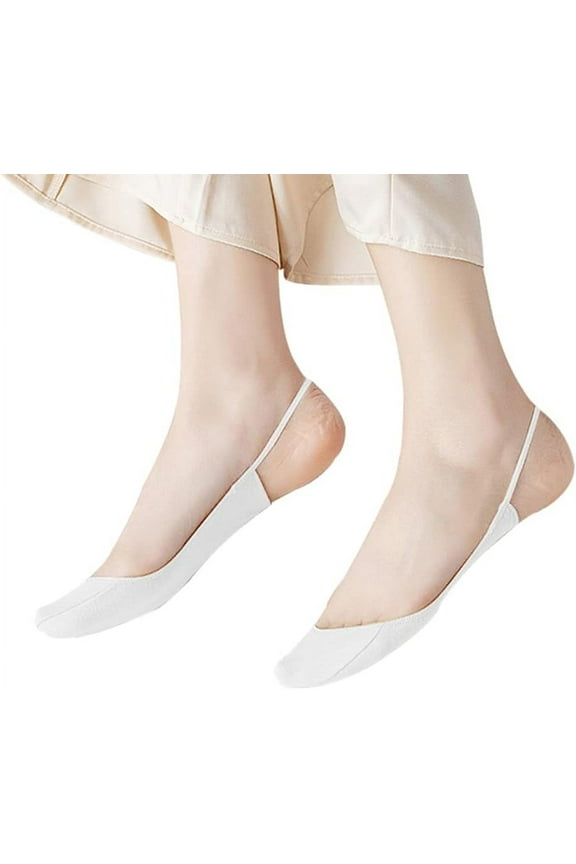 5 Pairs Sling Liner Socks, Women'S Ultra Low Cut No Show Half Liner Socks With Slingback