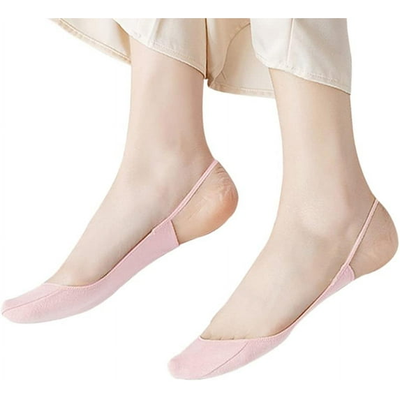 5 Pairs Sling Liner Socks, Women'S Ultra Low Cut No Show Half Liner Socks With Slingback