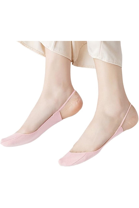 5 Pairs Sling Liner Socks, Women'S Ultra Low Cut No Show Half Liner Socks With Slingback