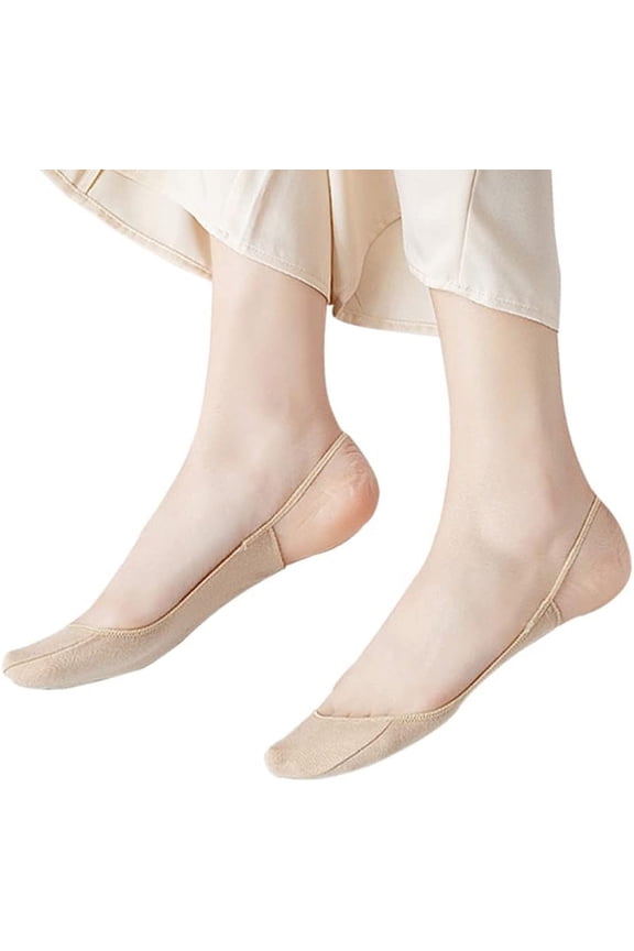 5 Pairs Sling Liner Socks, Women'S Ultra Low Cut No Show Half Liner Socks With Slingback