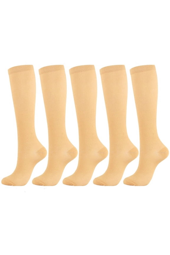 5 Pairs Sock Compression Socks Knee High Support Stockings For Men Women