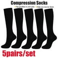 thumbnail image 1 of 5 Pairs Sock Compression Socks Knee High Support Stockings for Men Women, 1 of 10