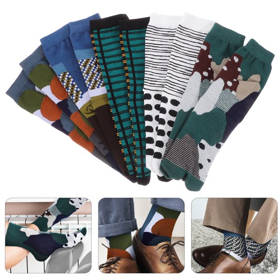 5 Pairs Socks Women Men Flip Flop Unisex Cotton Toe Elastic Two Toe Ankle Socks Casual Sandal sizes （35-44）